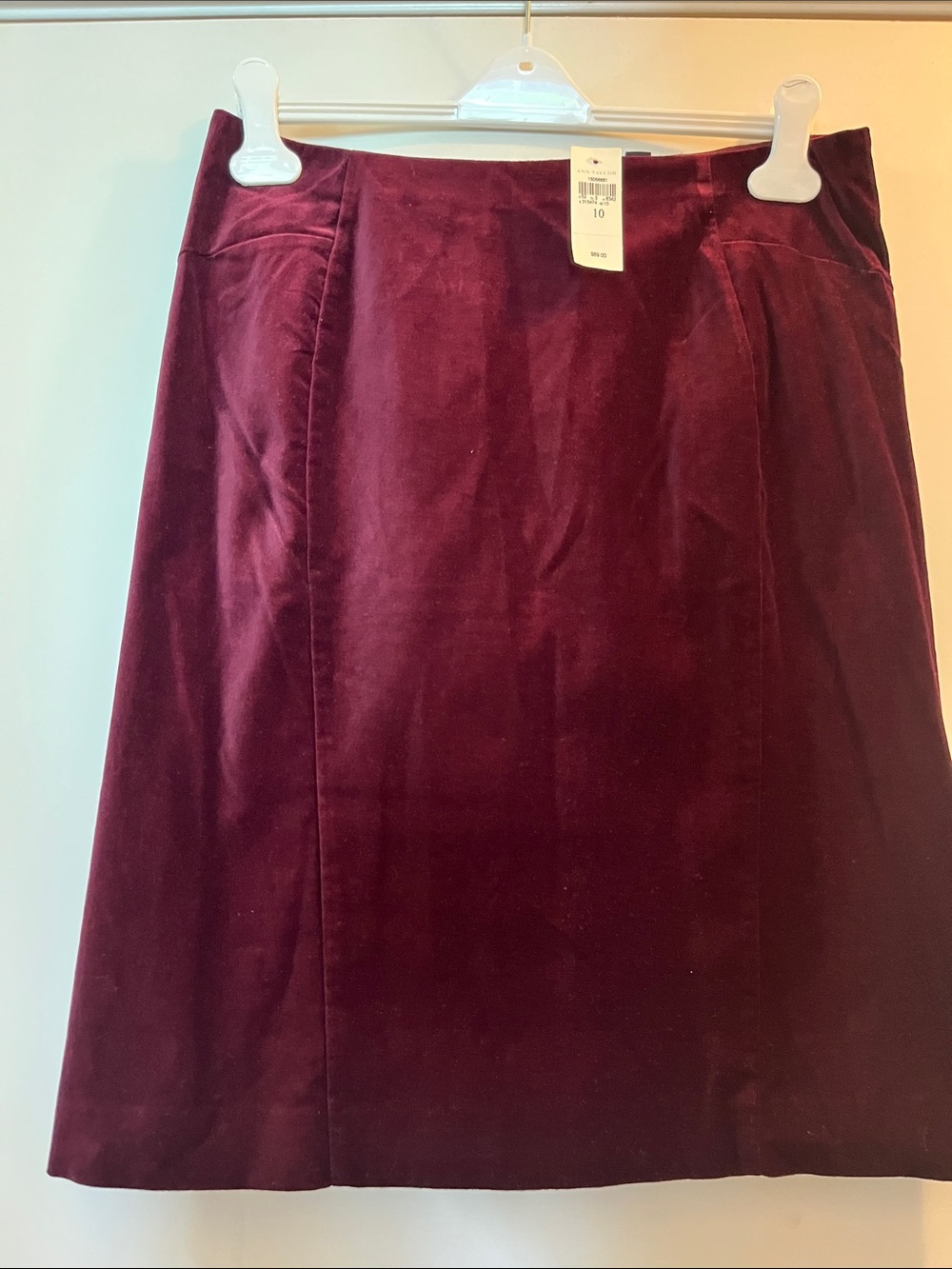 Ann Taylor Velvet A-Line Skirt in Wine